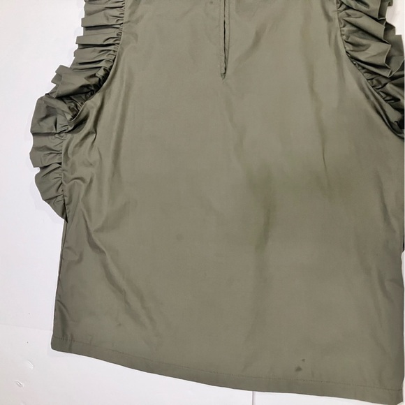 Military green ruffle top by Chepe Italy Size L - Picture 10 of 12